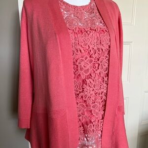 Peach peplum Sweater